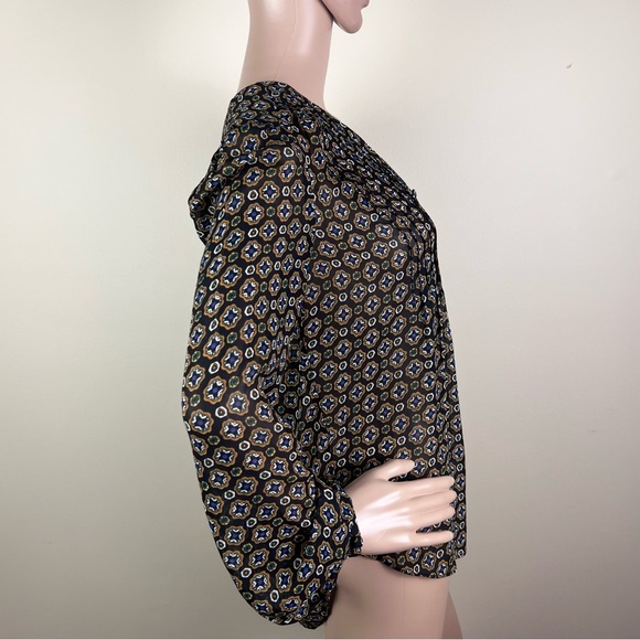 NEW VERONICA BEARD PRINTED LONG SLEEVE TOP - Picture 4 of 8